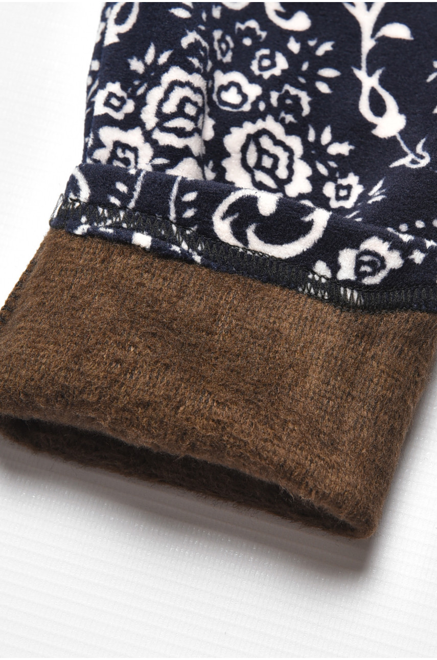 Лосини дитячі велюрові для дівчинки з начісом темно-синього кольору 191084 Лосини дитячі велюрові для дівчинки з начісом темно-синього кольору 191084