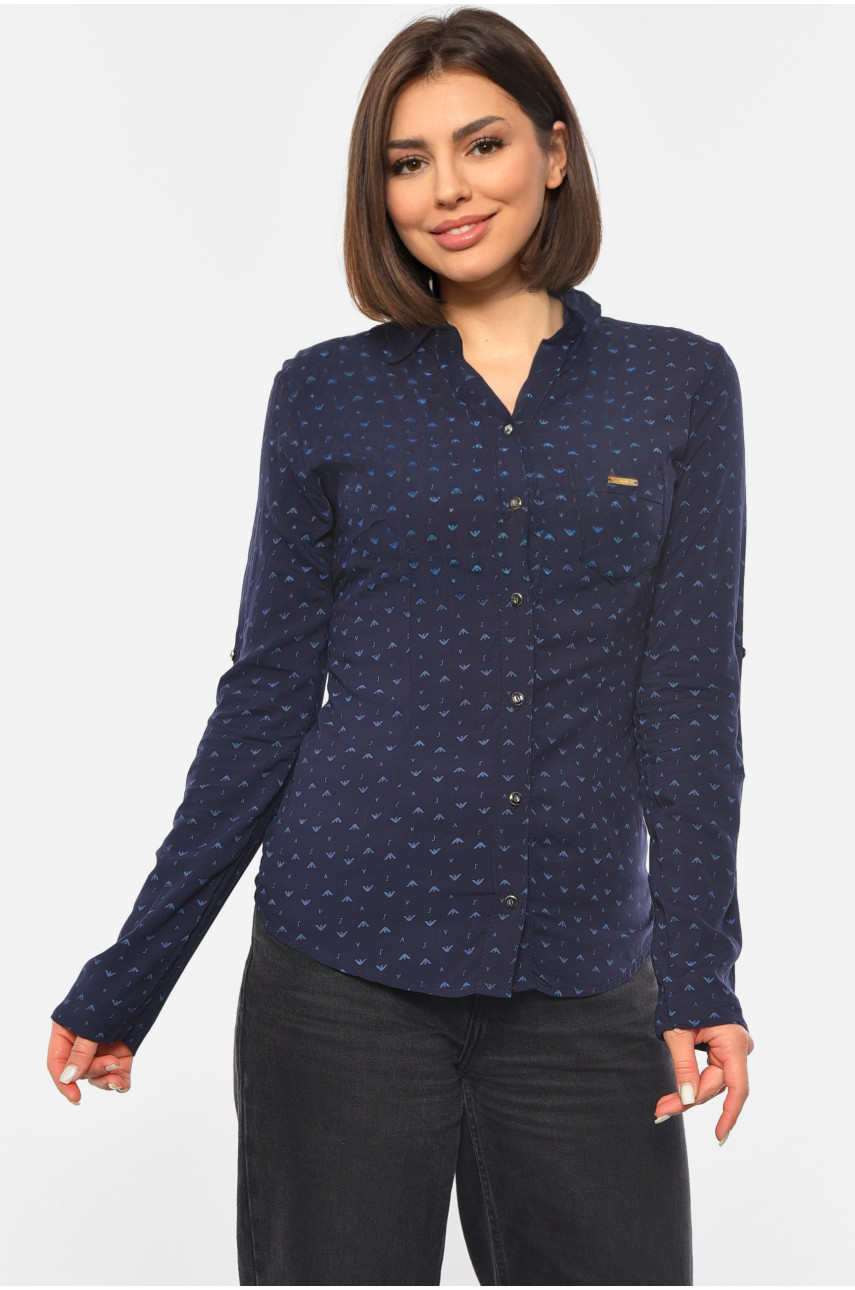 Сорочка жіноча темно-синього кольору 191094