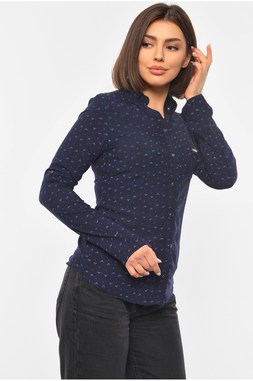 Сорочка жіноча темно-синього кольору 191094