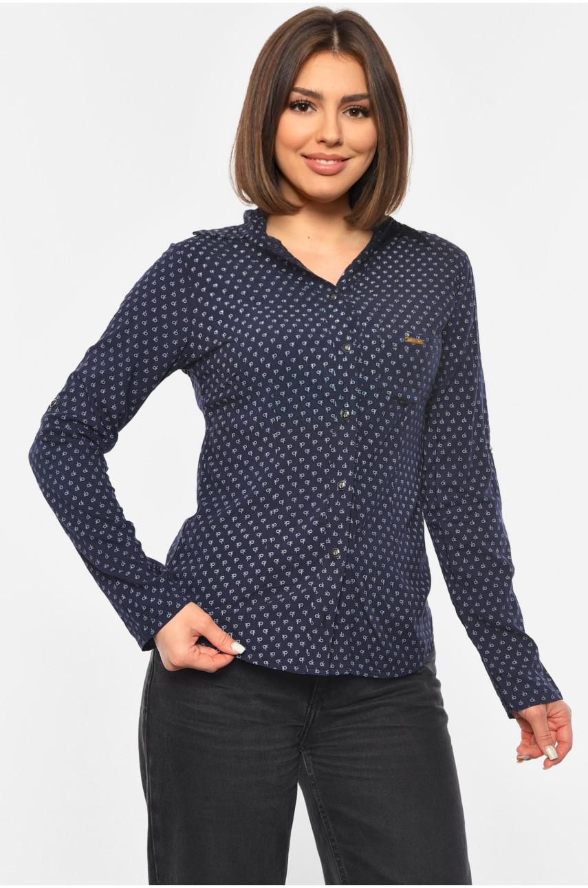 Сорочка жіноча темно-синього кольору 191102