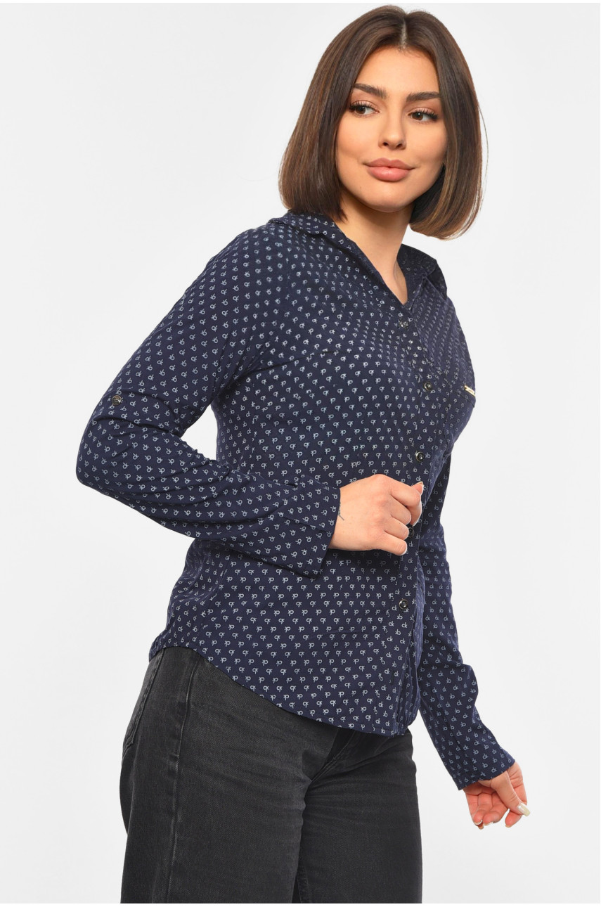 Сорочка жіноча темно-синього кольору 191102