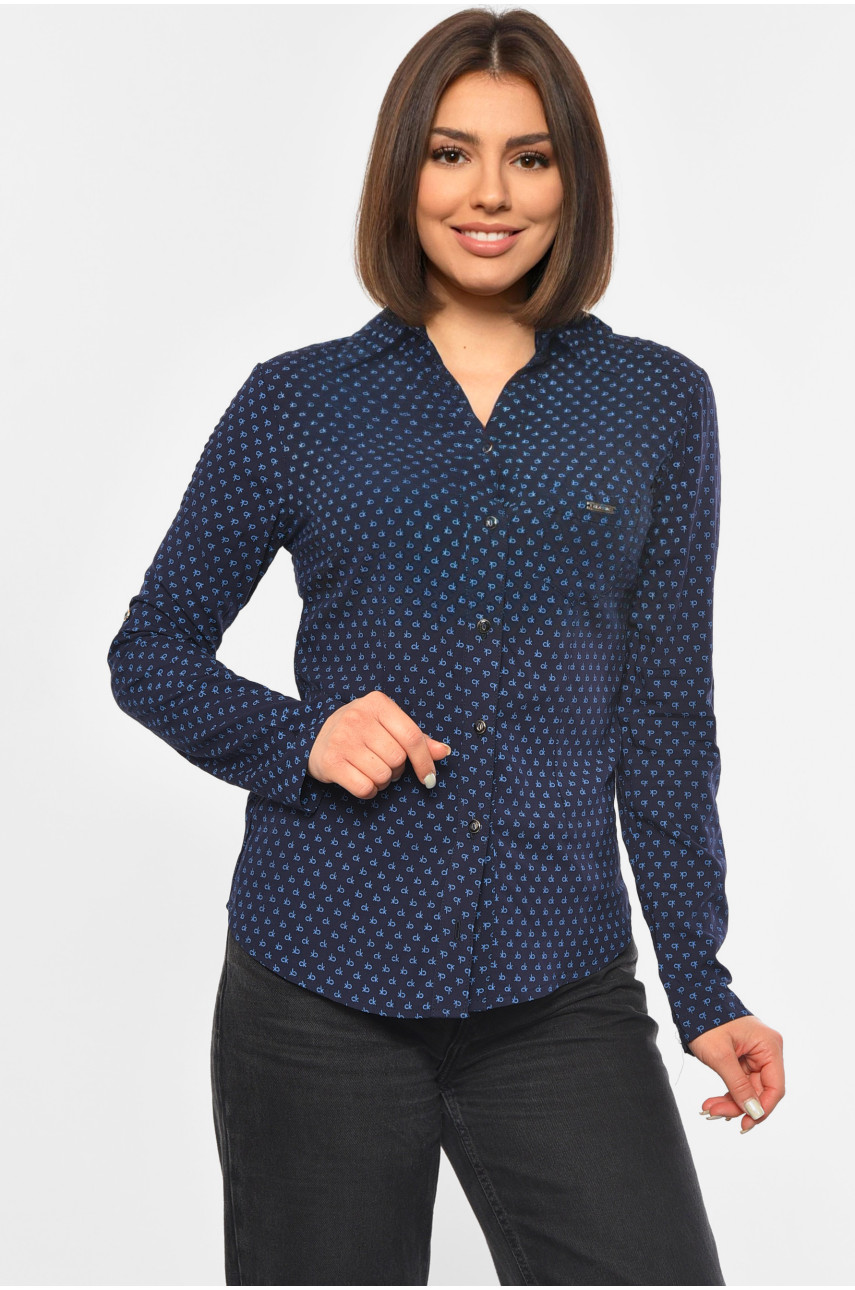 Сорочка жіноча темно-синього кольору 191111