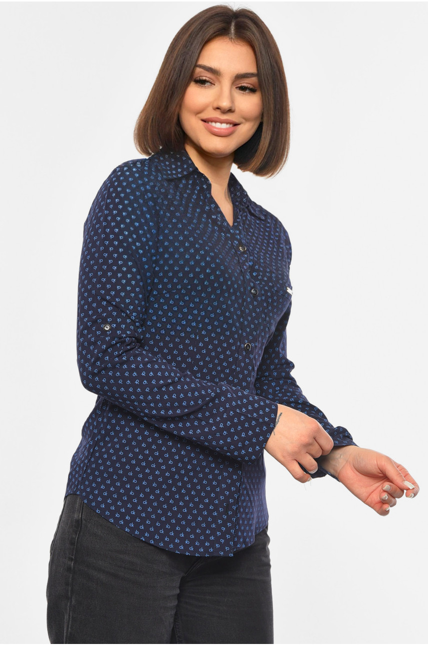 Сорочка жіноча темно-синього кольору 191111
