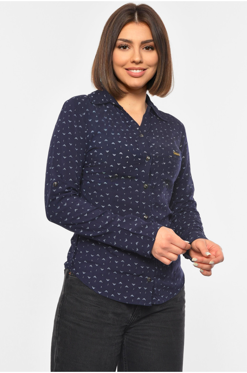 Сорочка жіноча темно-синього кольору 191114