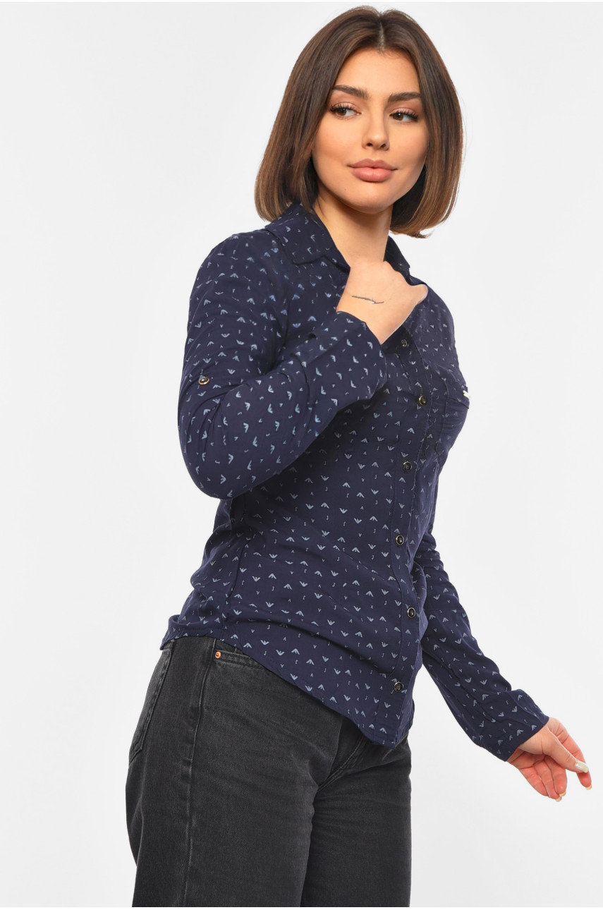 Сорочка жіноча темно-синього кольору 191114