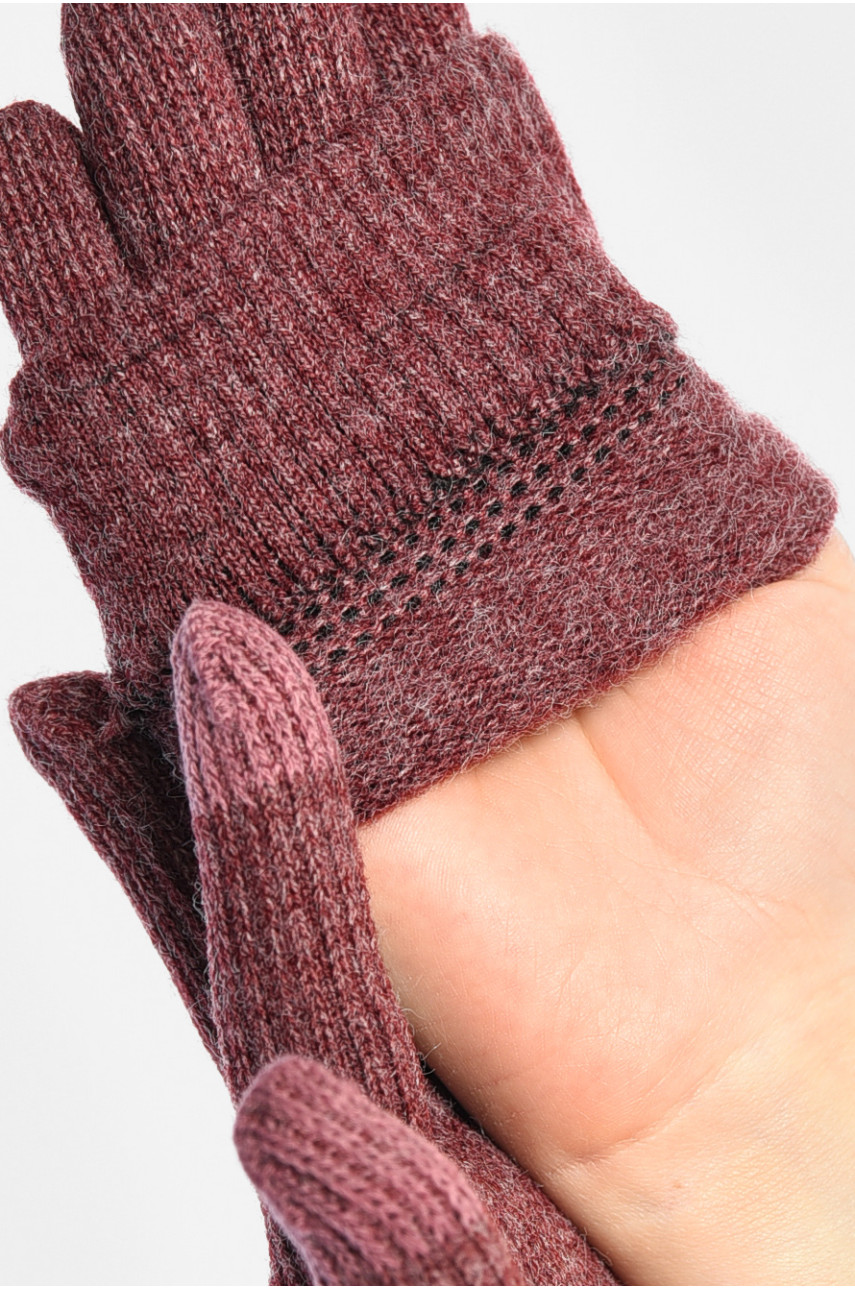 Перчатки женские сенсорные бордового цвета утепленные 7029 191146