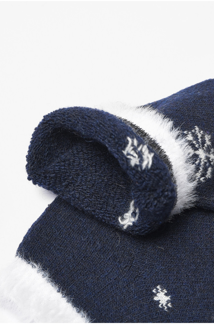Носки женские махровые на верблюжьей шерсти темно-синего цвета SA12-2 191187 Носки женские махровые на верблюжьей шерсти темно-синего цвета SA12-2 191187