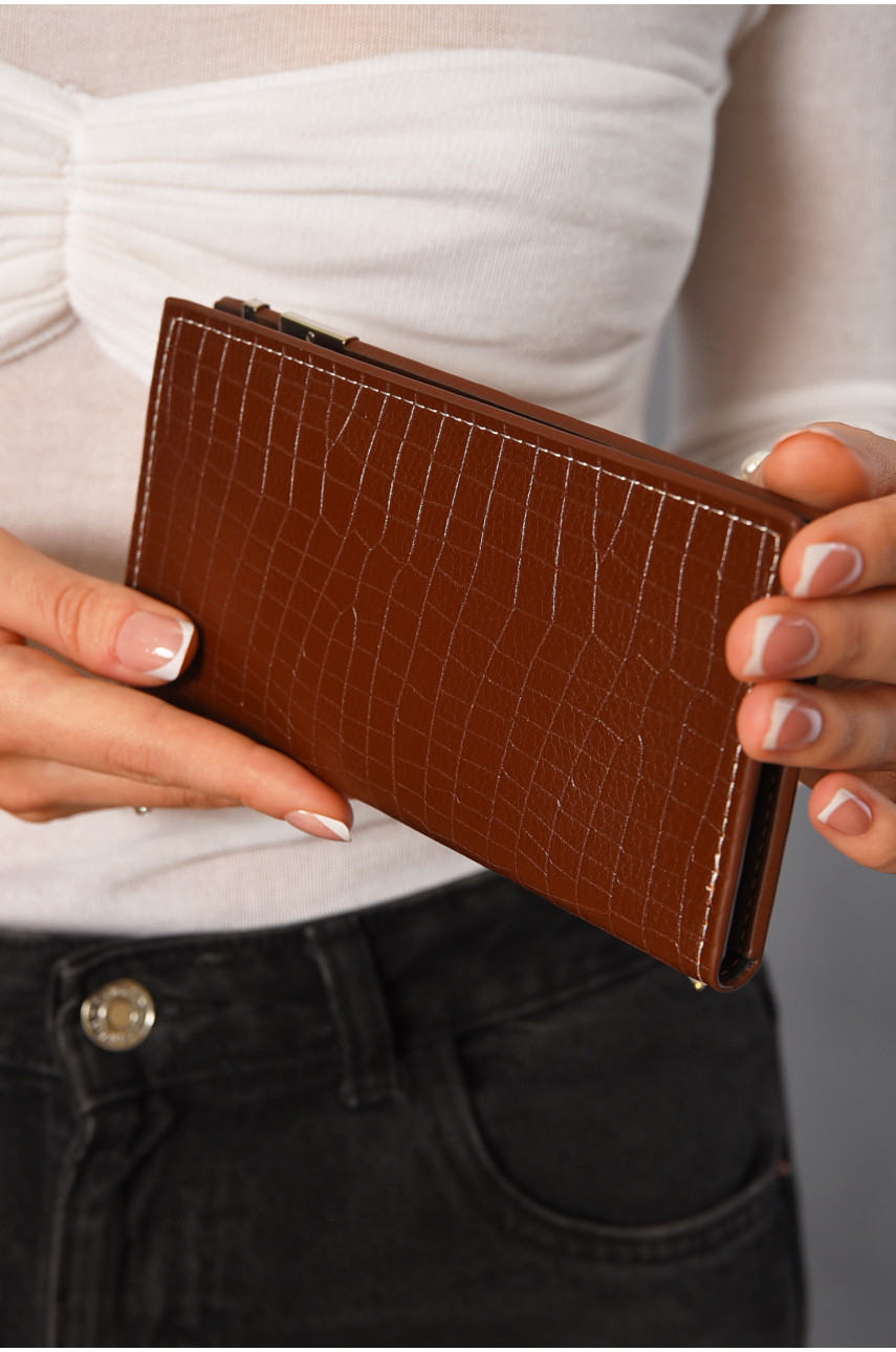 Гаманець жіночий з екошкіри коричневого кольору 5034 191200