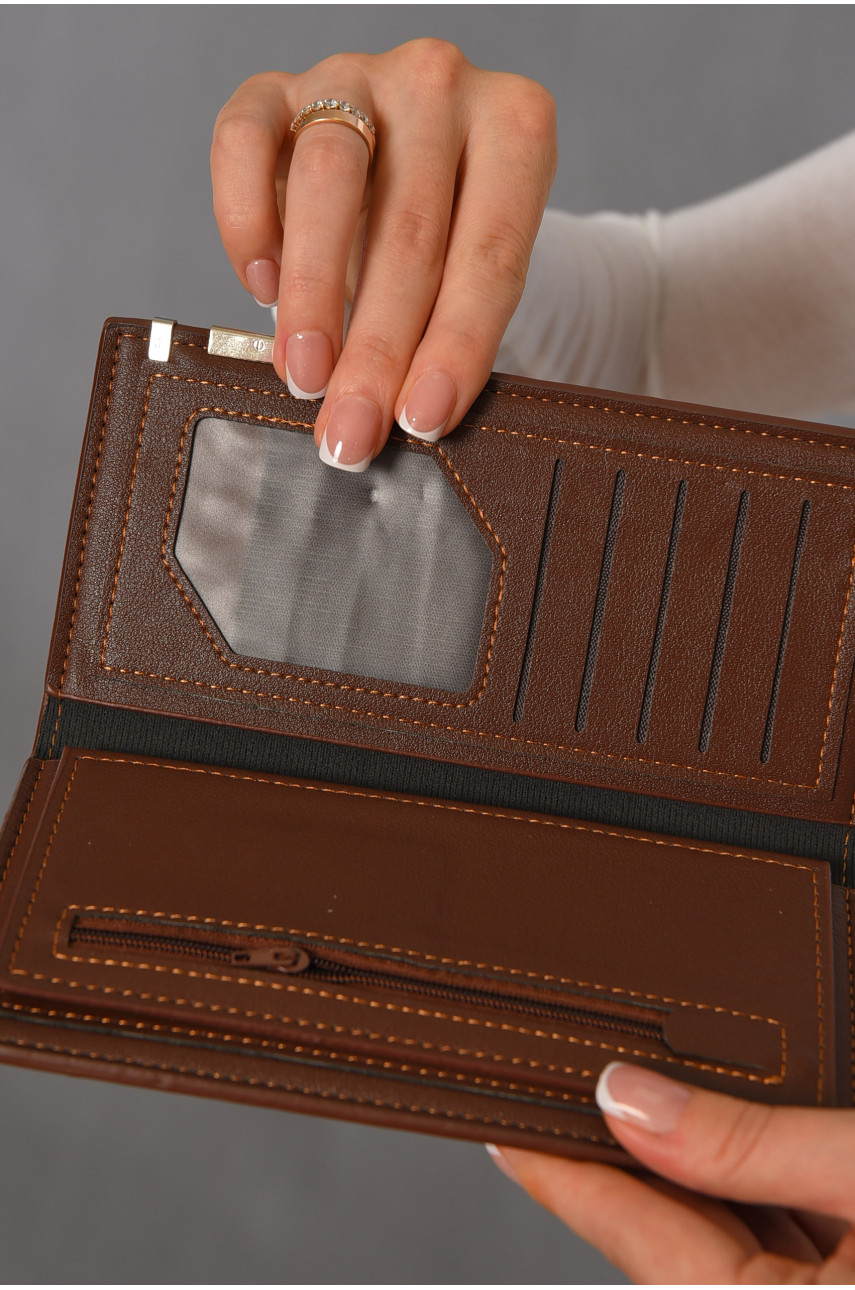 Гаманець жіночий з екошкіри коричневого кольору 5034 191200