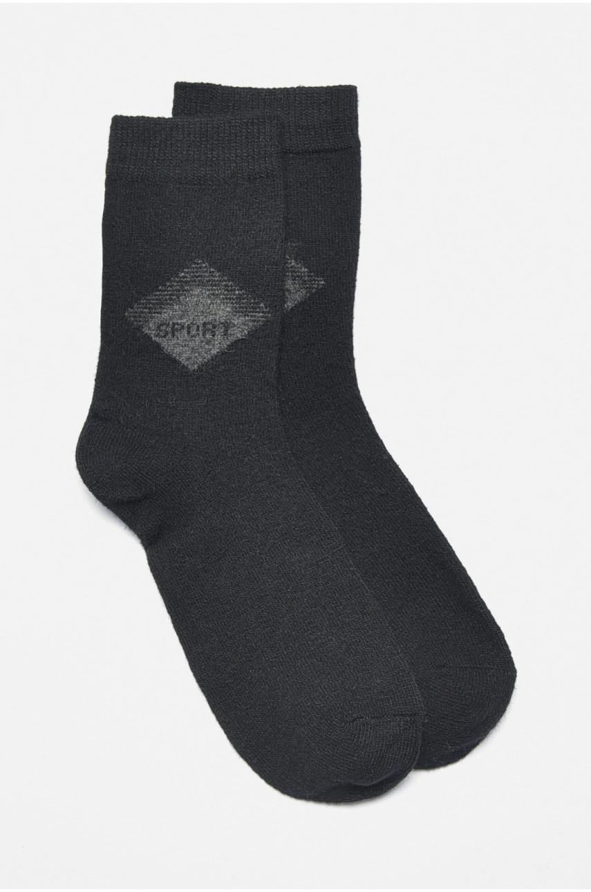 Носки мужские на верблюжьей шерсти черного цвета А19-3 191229 Носки мужские на верблюжьей шерсти черного цвета А19-3 191229