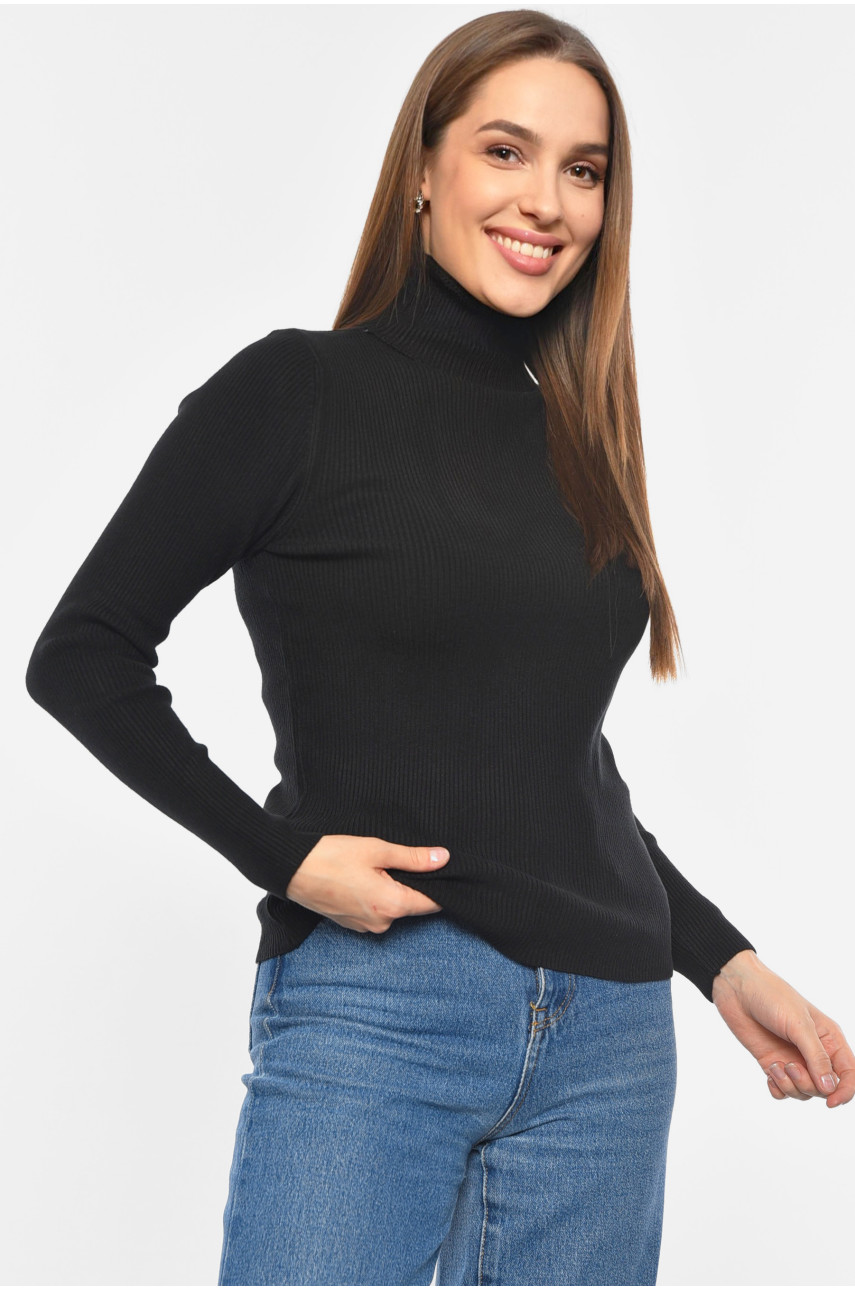 Гольф женский однотонный черного цвета 883 191257 Гольф женский однотонный черного цвета 883 191257