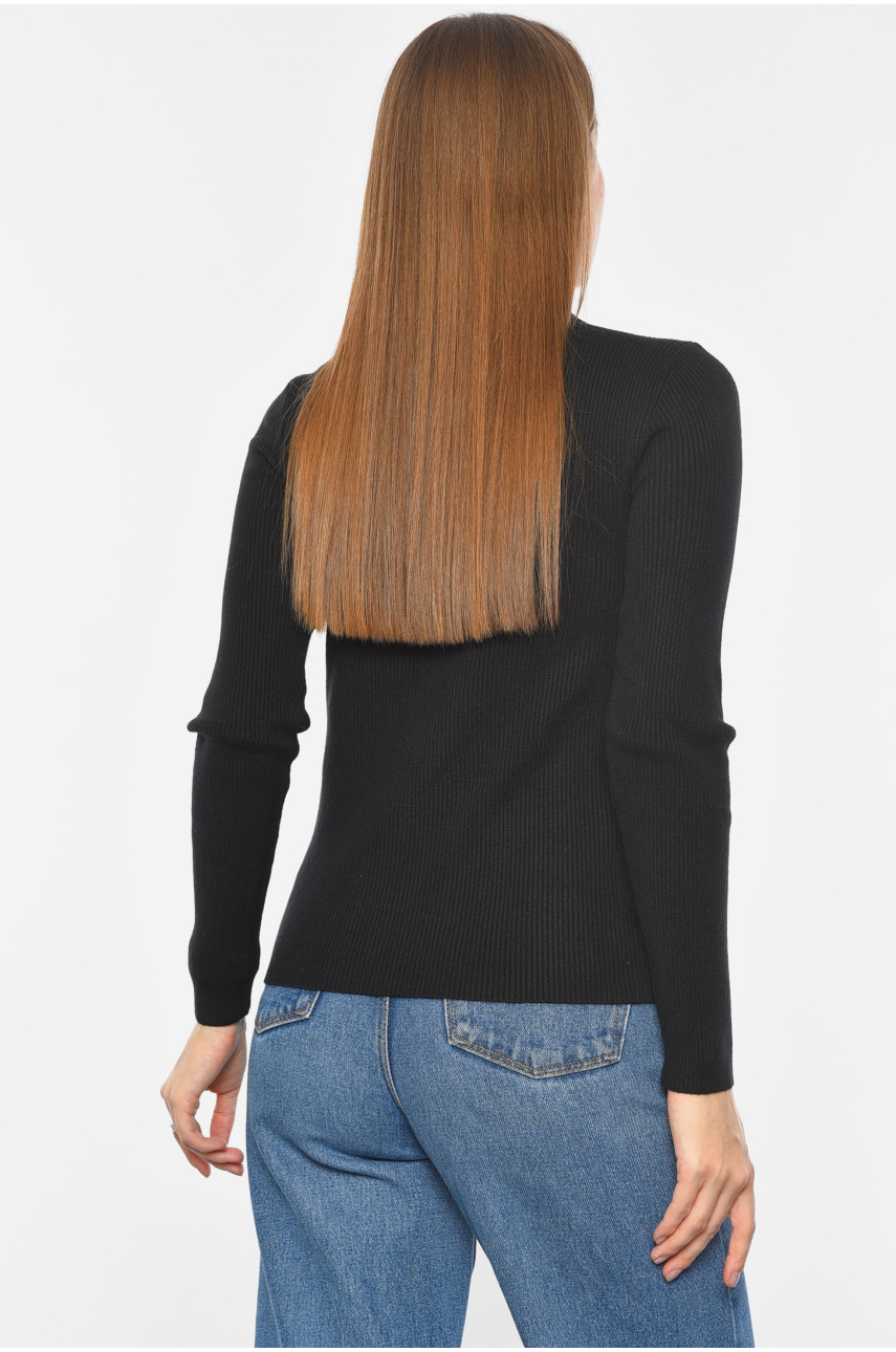 Гольф женский однотонный черного цвета 883 191257 Гольф женский однотонный черного цвета 883 191257