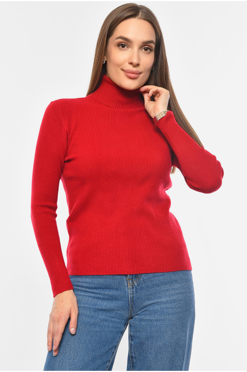 Гольф жіночий однотонний бордового кольору 883 191258