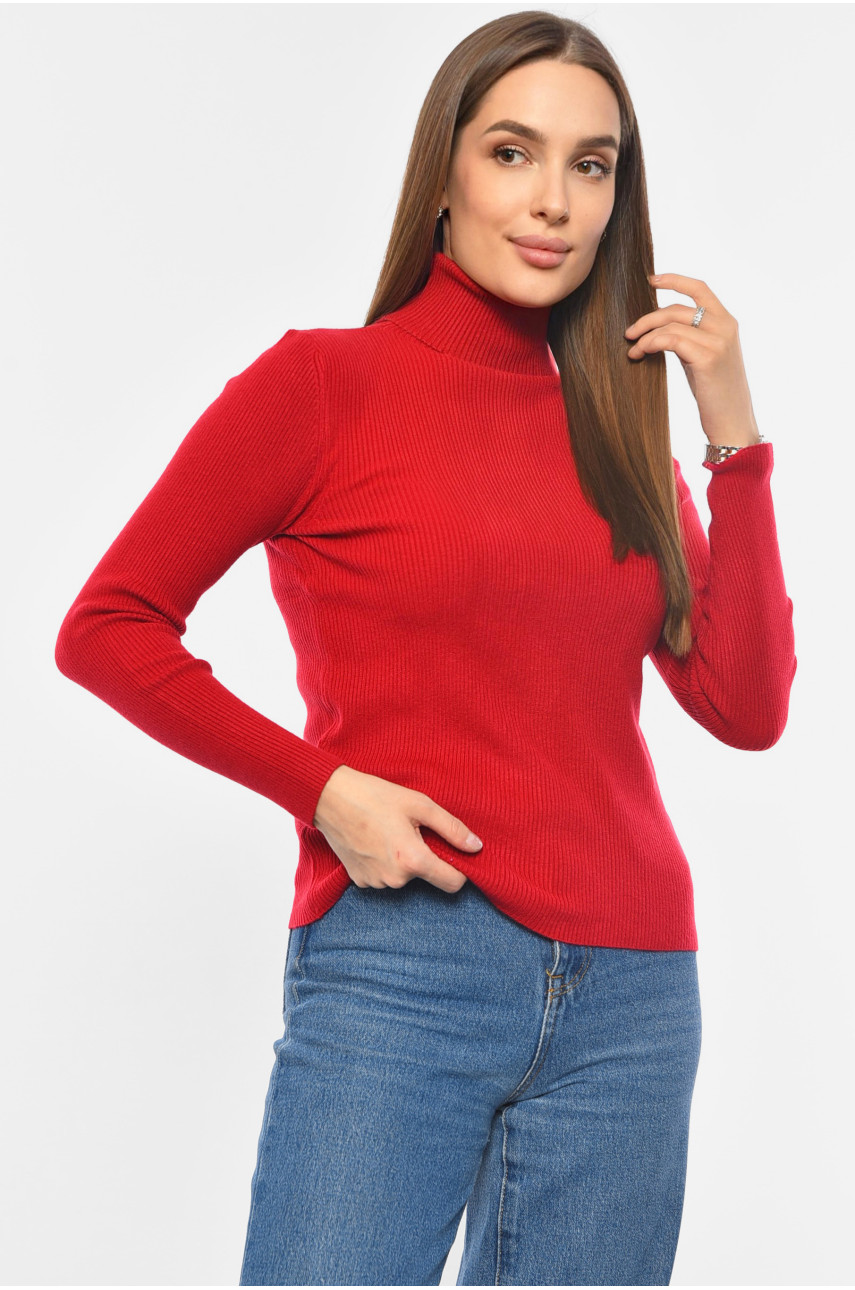 Гольф жіночий однотонний бордового кольору 883 191258