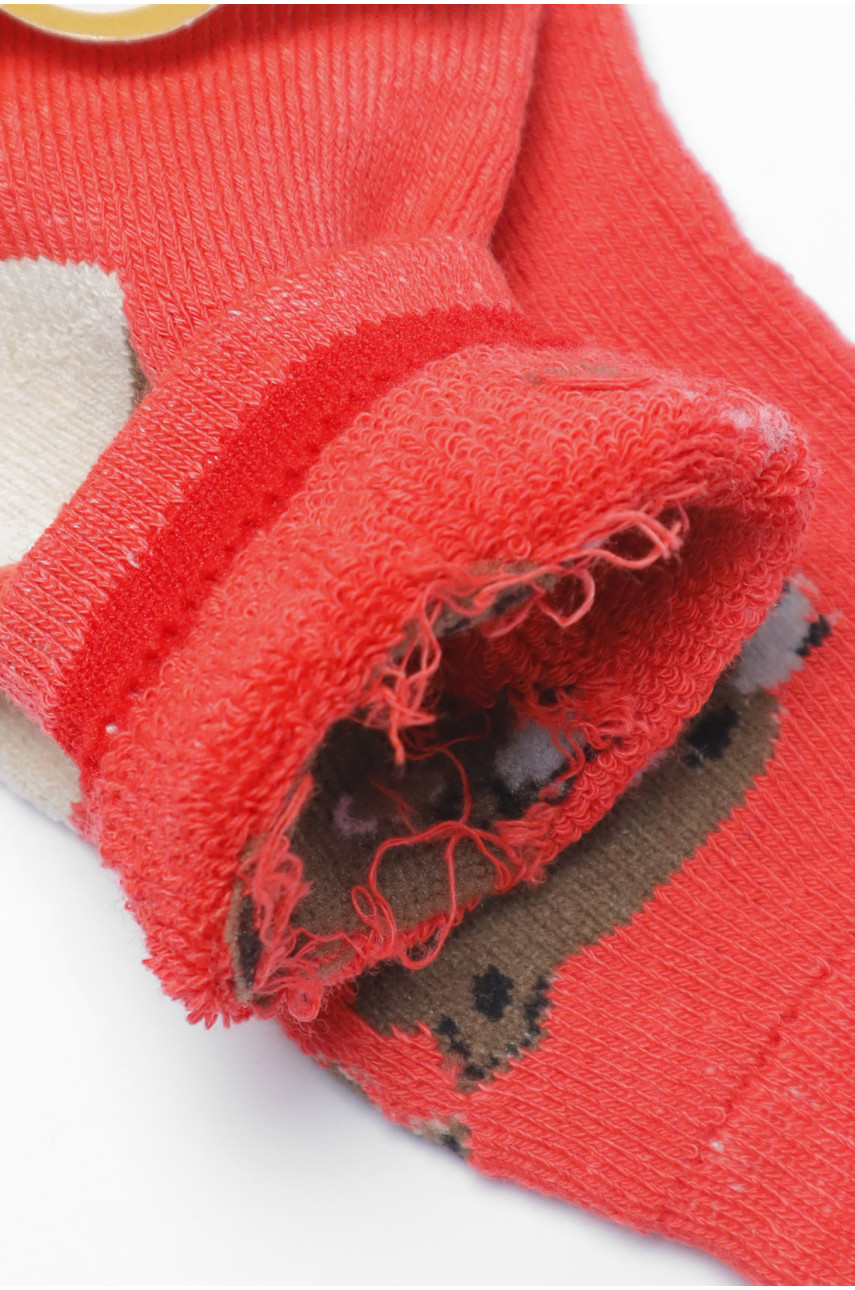 Носки детские махровые для девочки красного цвета 599 191286