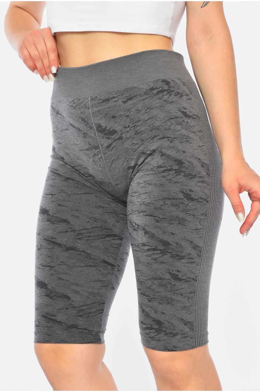 Велосипедки женские темно-серого цвета 191300 Велосипедки женские темно-серого цвета 191300