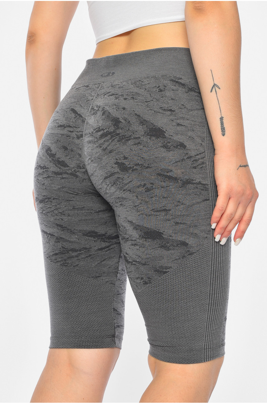 Велосипедки женские темно-серого цвета 191300 Велосипедки женские темно-серого цвета 191300