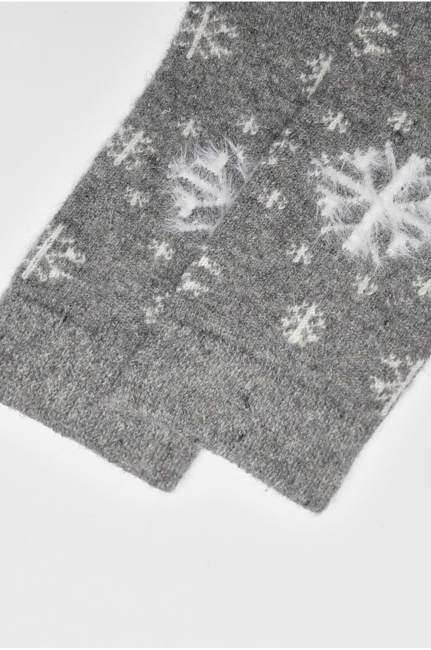 Носки женские на верблюжьей шерсти с принтом серого цвета В18 191302 Носки женские на верблюжьей шерсти с принтом серого цвета В18 191302