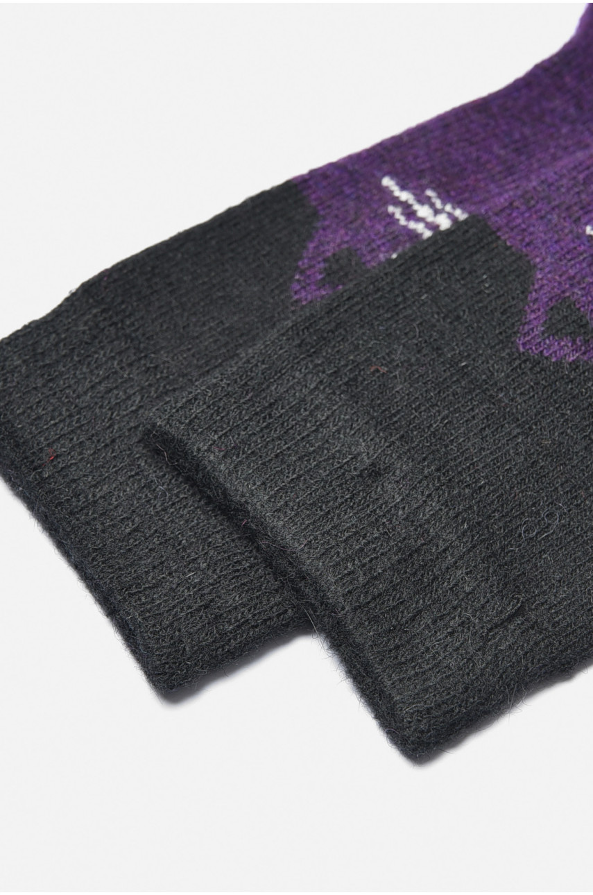Носки женские на верблюжьей шерсти с принтом фиолетового цвета В18-3 191307 Носки женские на верблюжьей шерсти с принтом фиолетового цвета В18-3 191307