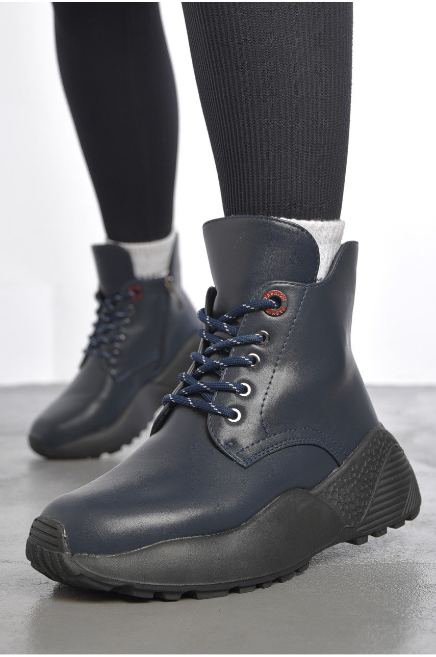 Ботинки женские демисезонные темно-синего цвета 865-3 191327