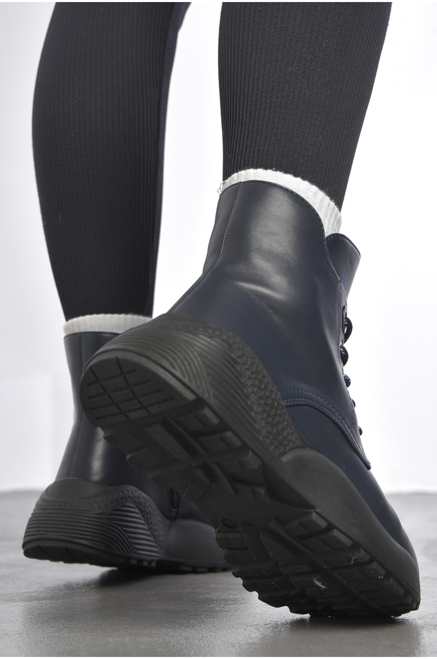 Ботинки женские демисезонные темно-синего цвета 865-3 191327 Ботинки женские демисезонные темно-синего цвета 865-3 191327