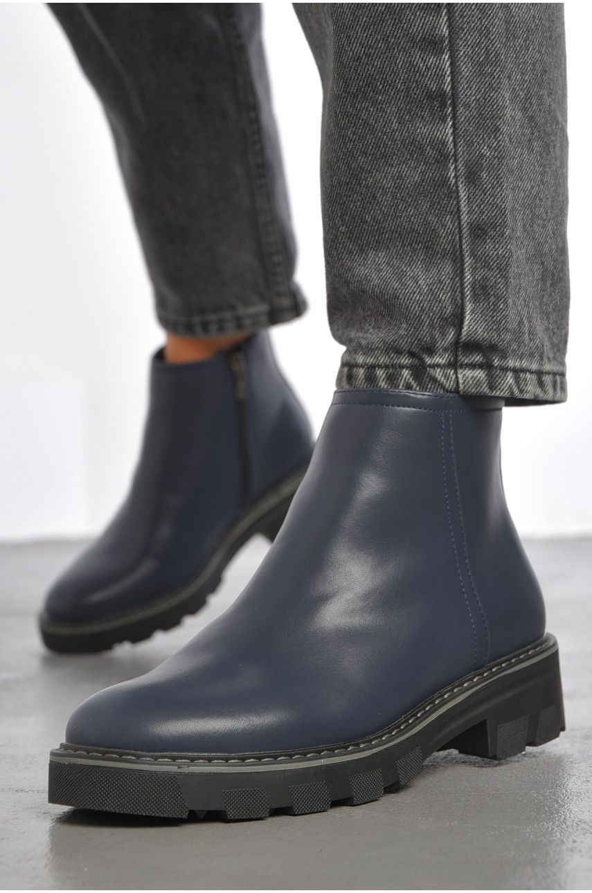 Ботинки женские демисезонные темно-синего цвета 3006-3 191329