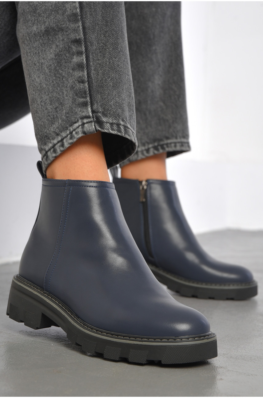 Ботинки женские демисезонные темно-синего цвета 3006-3 191329