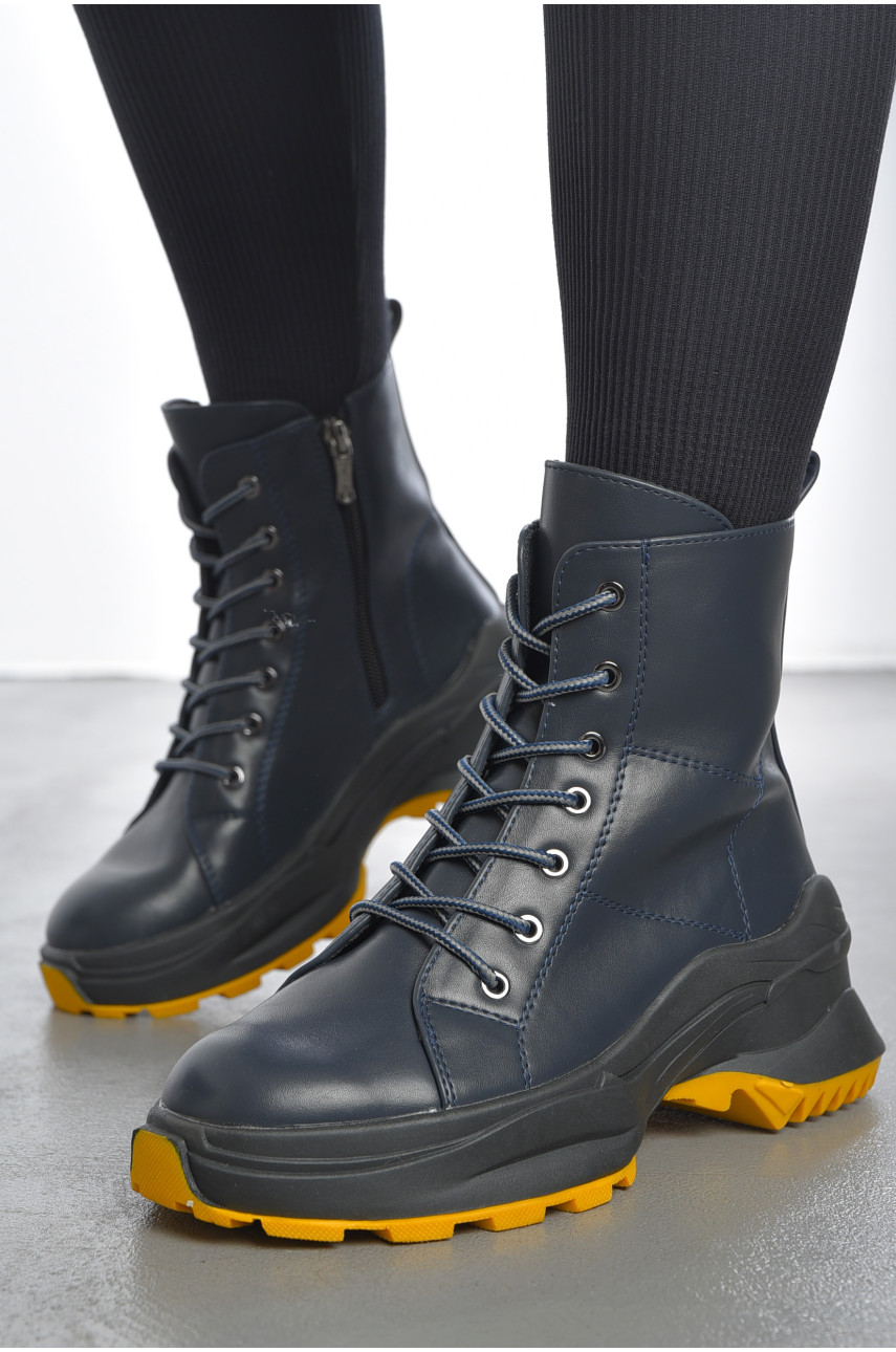 Ботинки женские демисезонные темно-синего цвета KL85-2 191335