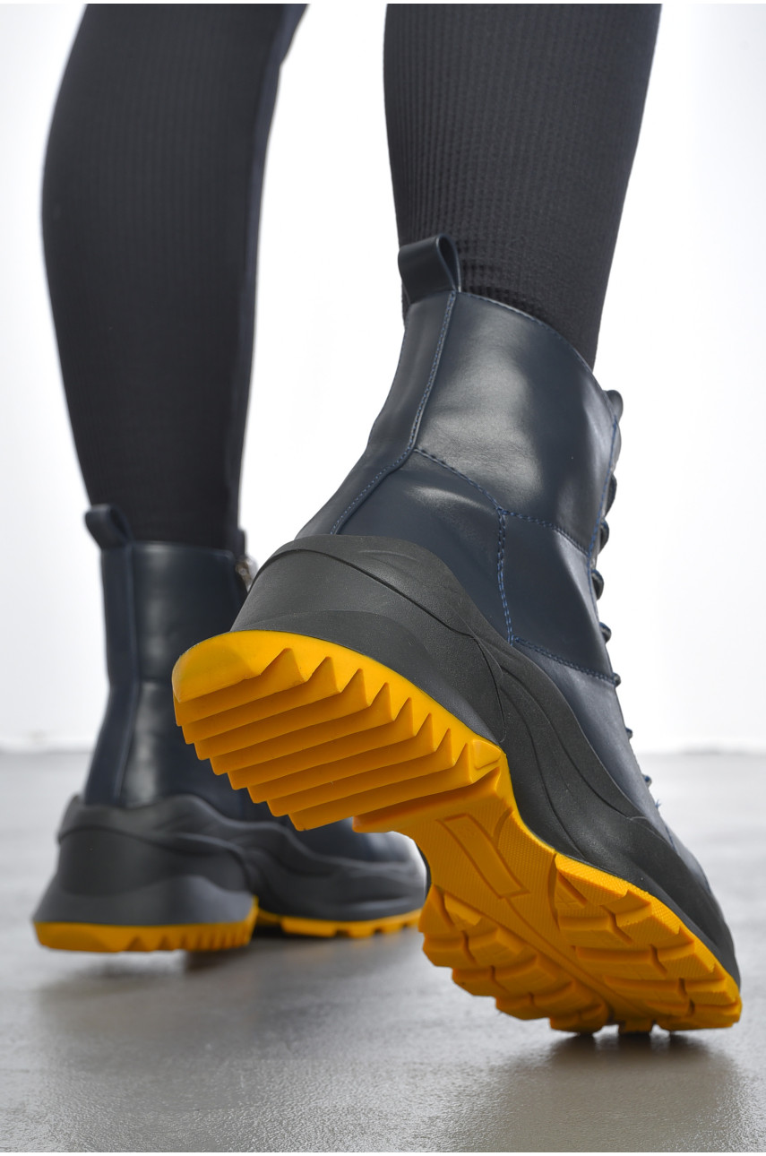 Ботинки женские демисезонные темно-синего цвета KL85-2 191335 Ботинки женские демисезонные темно-синего цвета KL85-2 191335