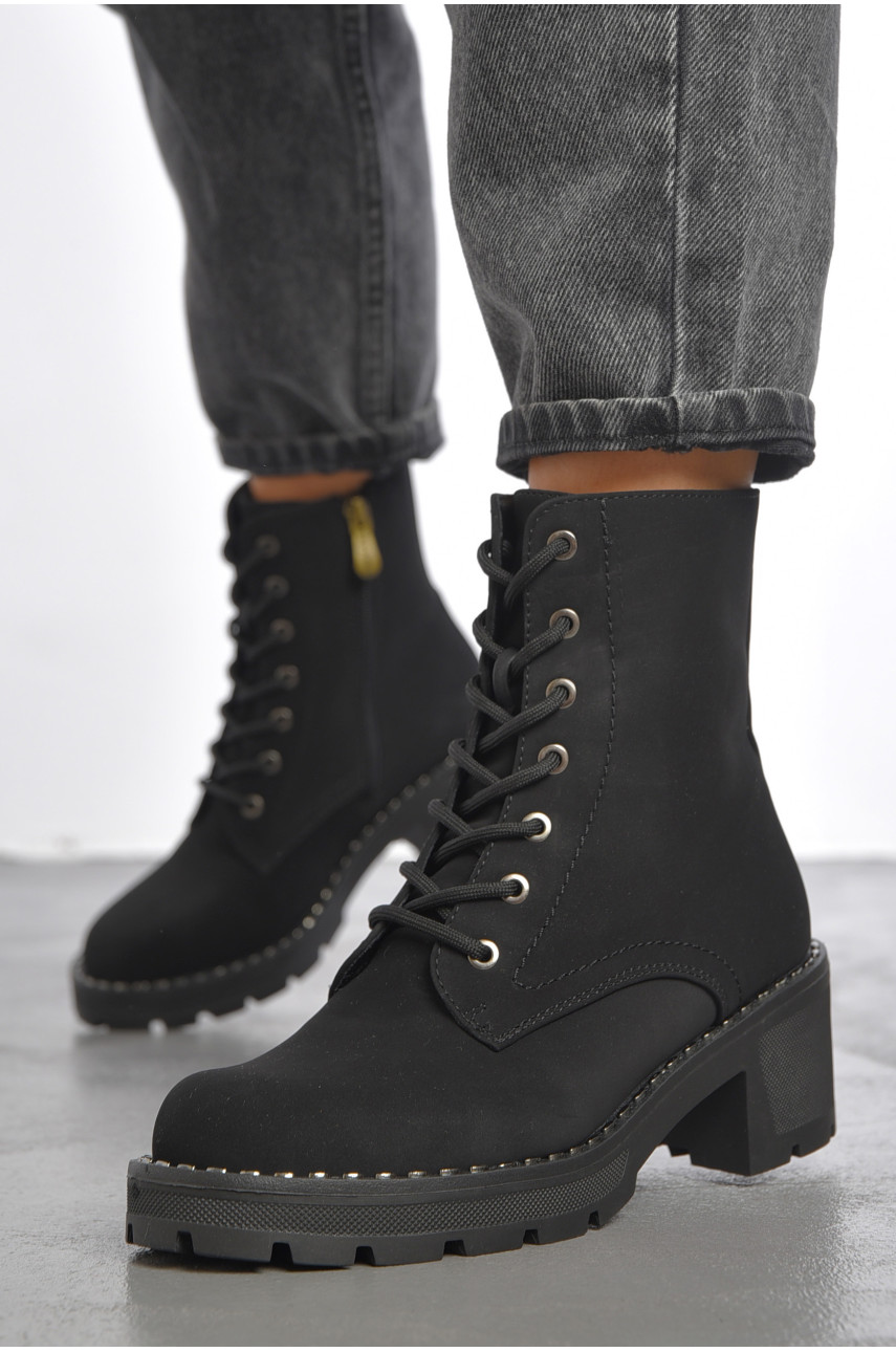 Ботинки женские демисезонные чорного цвета 8-1999 191389