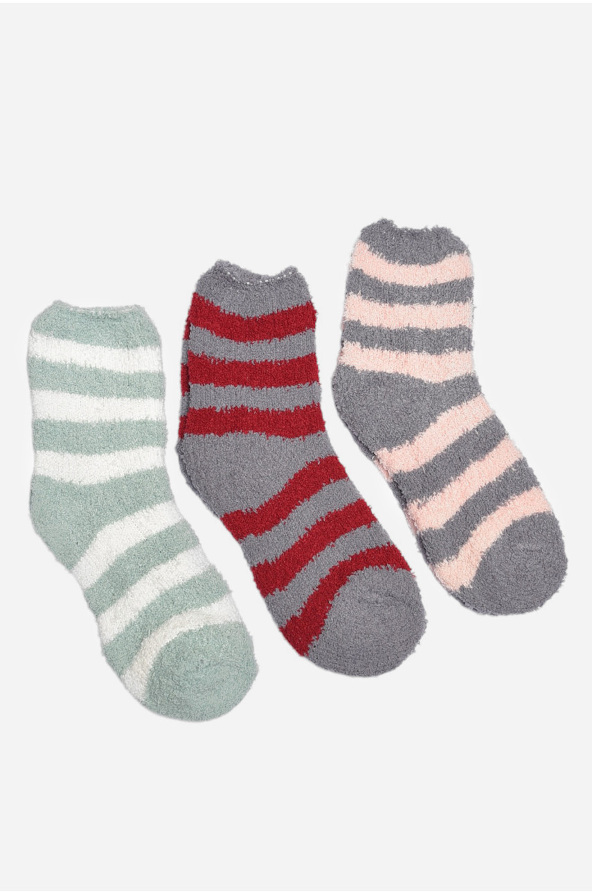 Набор носков женских травка в полоску 3 штуки 191396