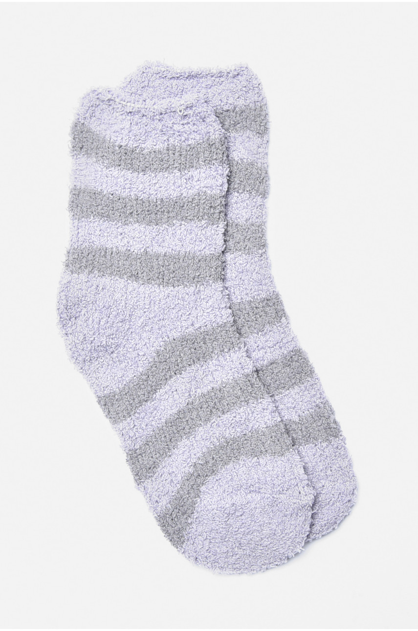 Носки женские травка сиреневого цвета в полоску 191407
