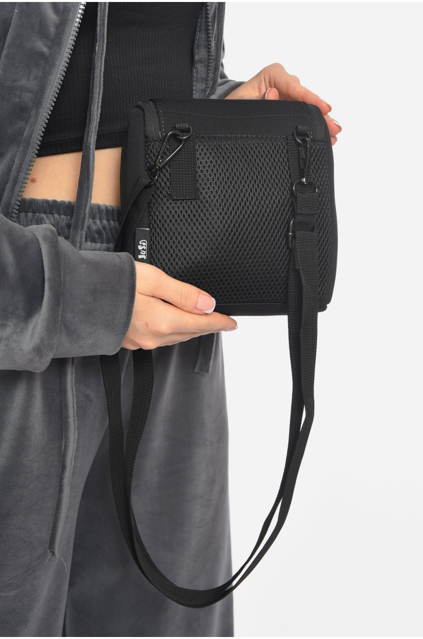 Сумка-бананка женская текстильная черного цвета 191415