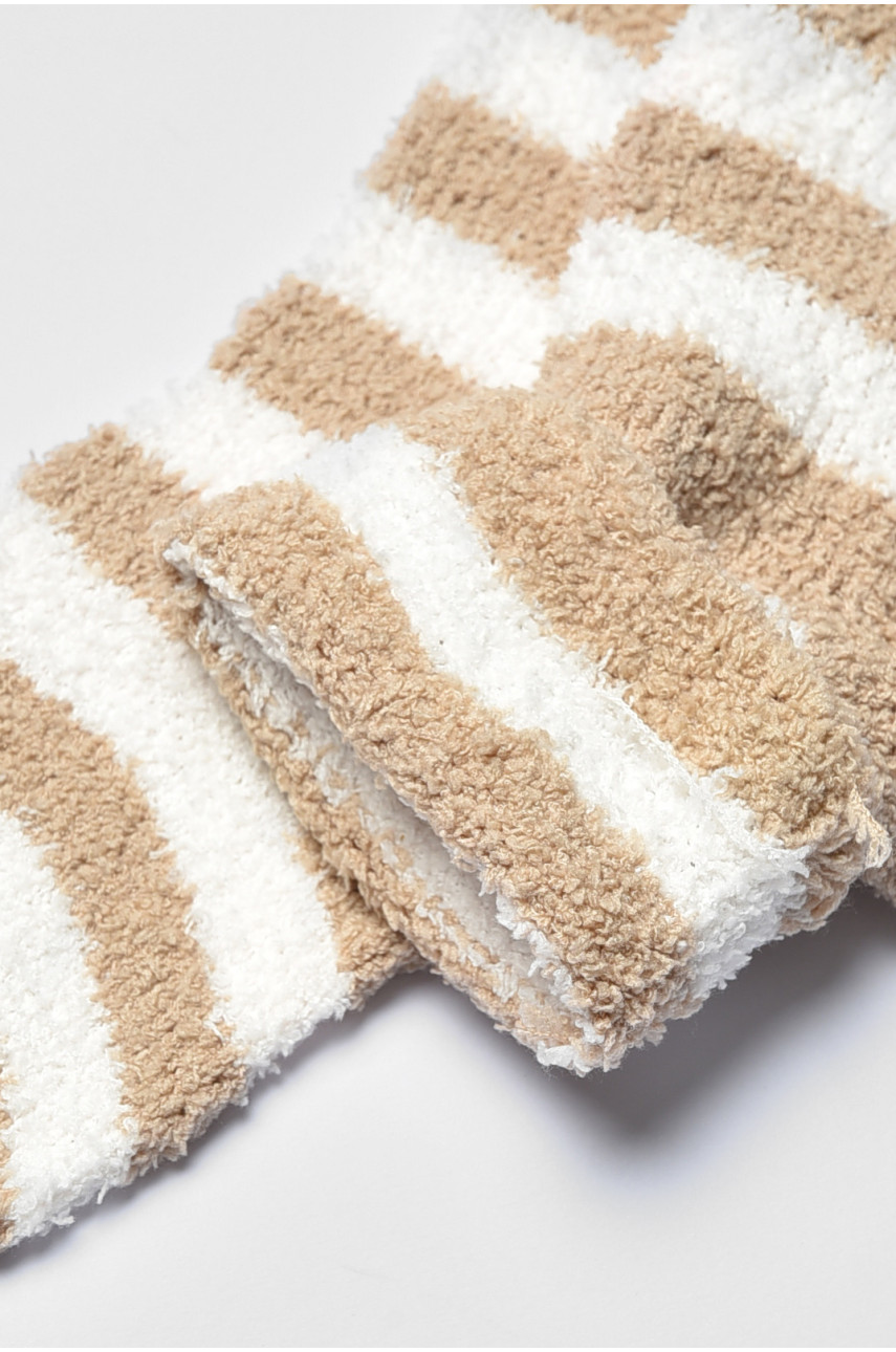 Носки женские травка бежевого цвета в полоску 191423