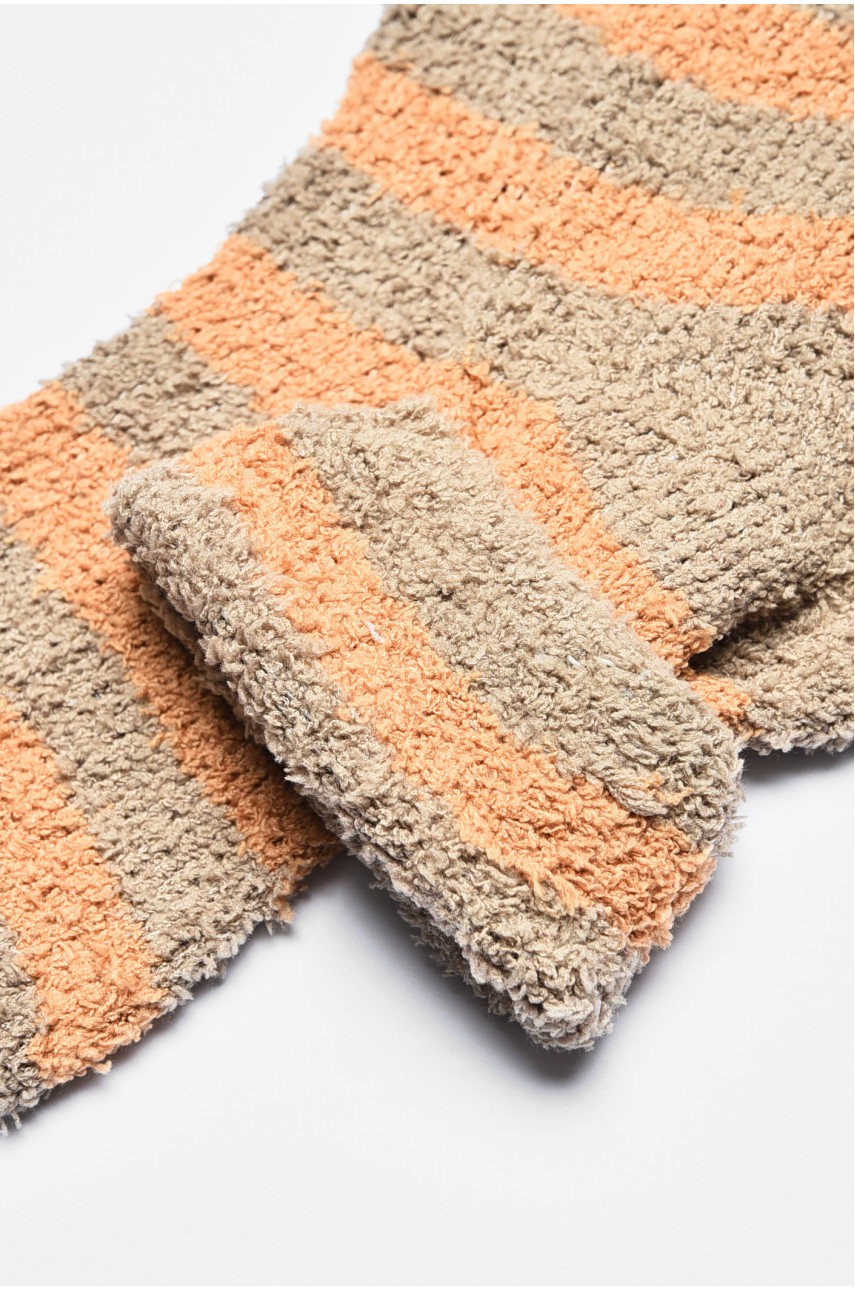 Носки женские травка коричневого цвета в полоску 191438