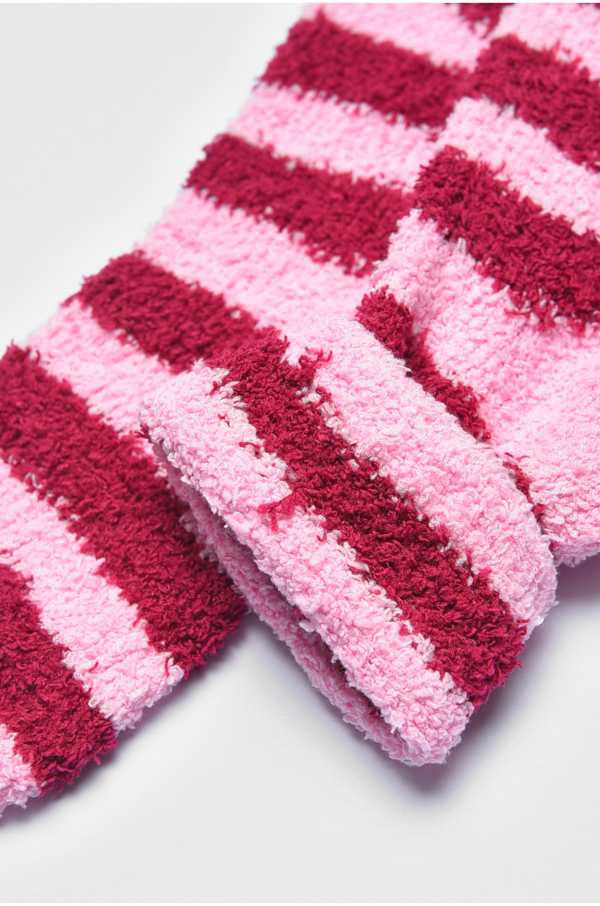 Носки женские травка бордового цвета в полоску 191445