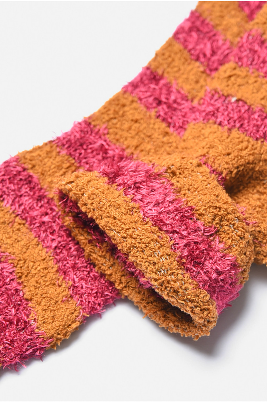 Носки женские травка коричневого цвета в полоску 191446