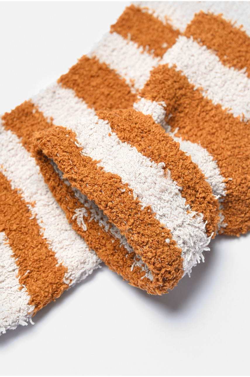 Носки женские травка коричневого цвета в полоску 191448