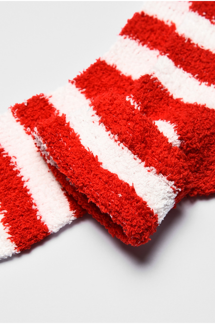 Носки женские травка красного цвета в полоску 191469