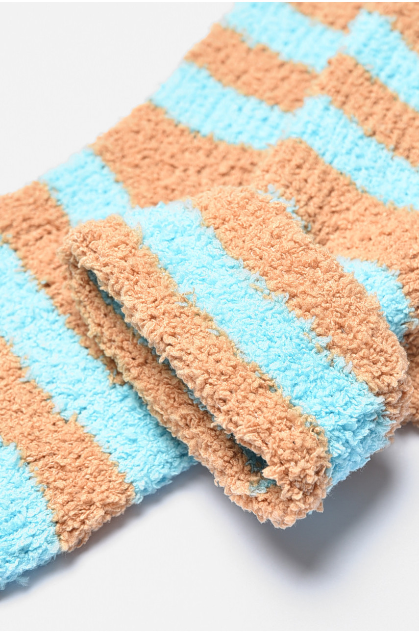 Носки женские травка голубого цвета в полоску 191472