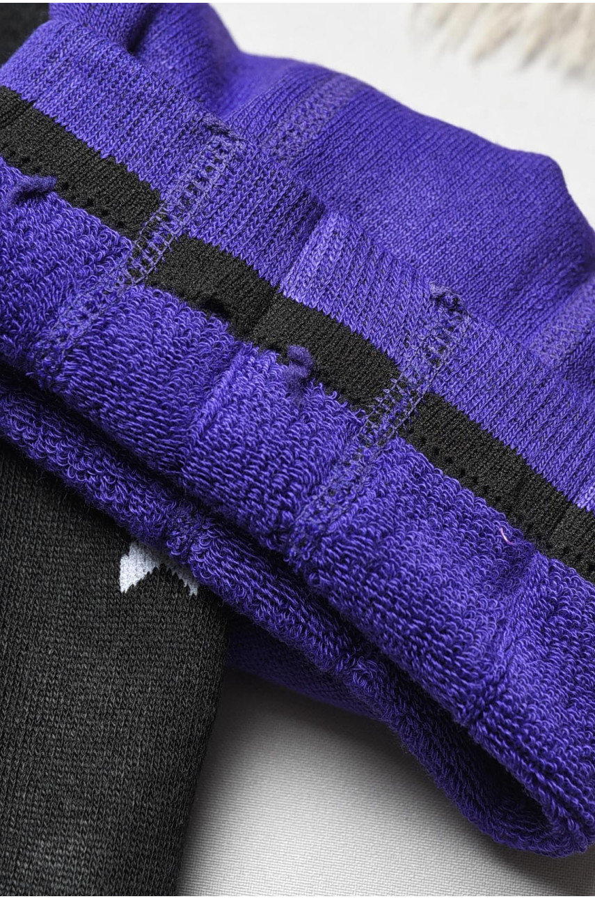 Колготи дитячі махрові для дівчинки чорно-фіолетового кольору з принтом К-004 191511