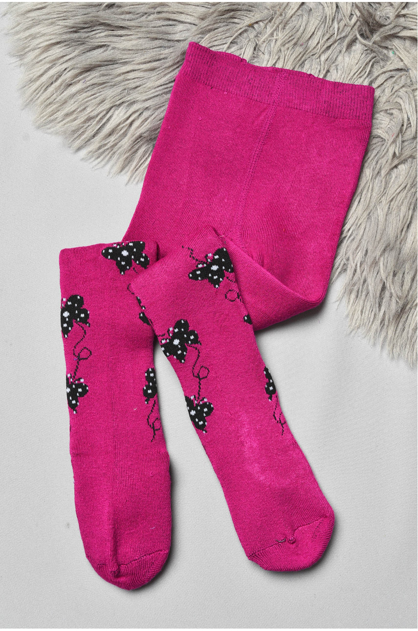 Колготи дитячі махрові для дівчинки фіолетового кольору з малюнком К-009 191525