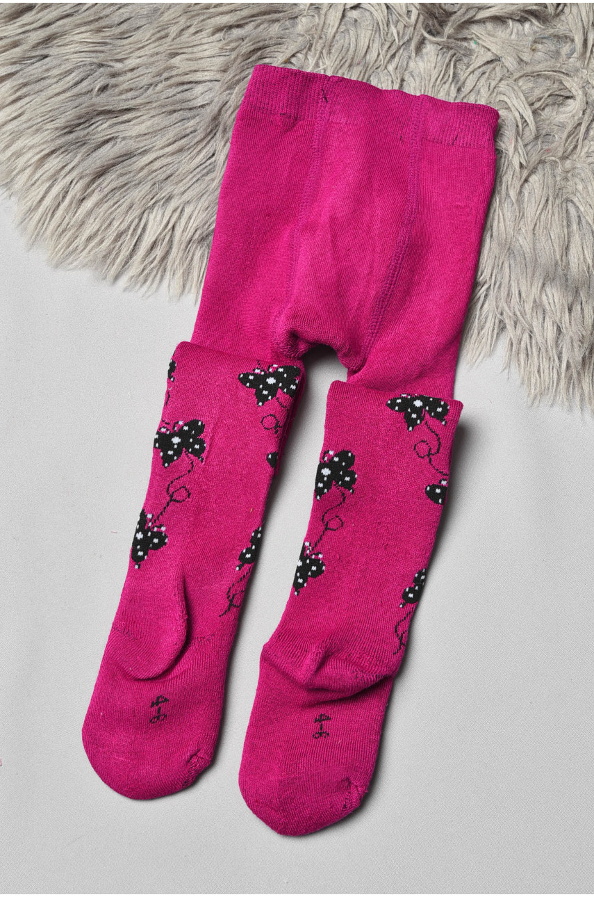 Колготи дитячі махрові для дівчинки фіолетового кольору з малюнком К-009 191525