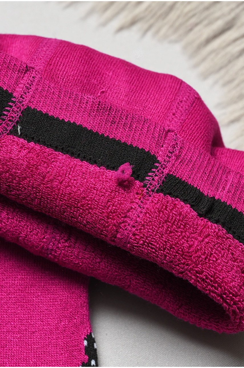 Колготи дитячі махрові для дівчинки фіолетового кольору з малюнком К-009 191525