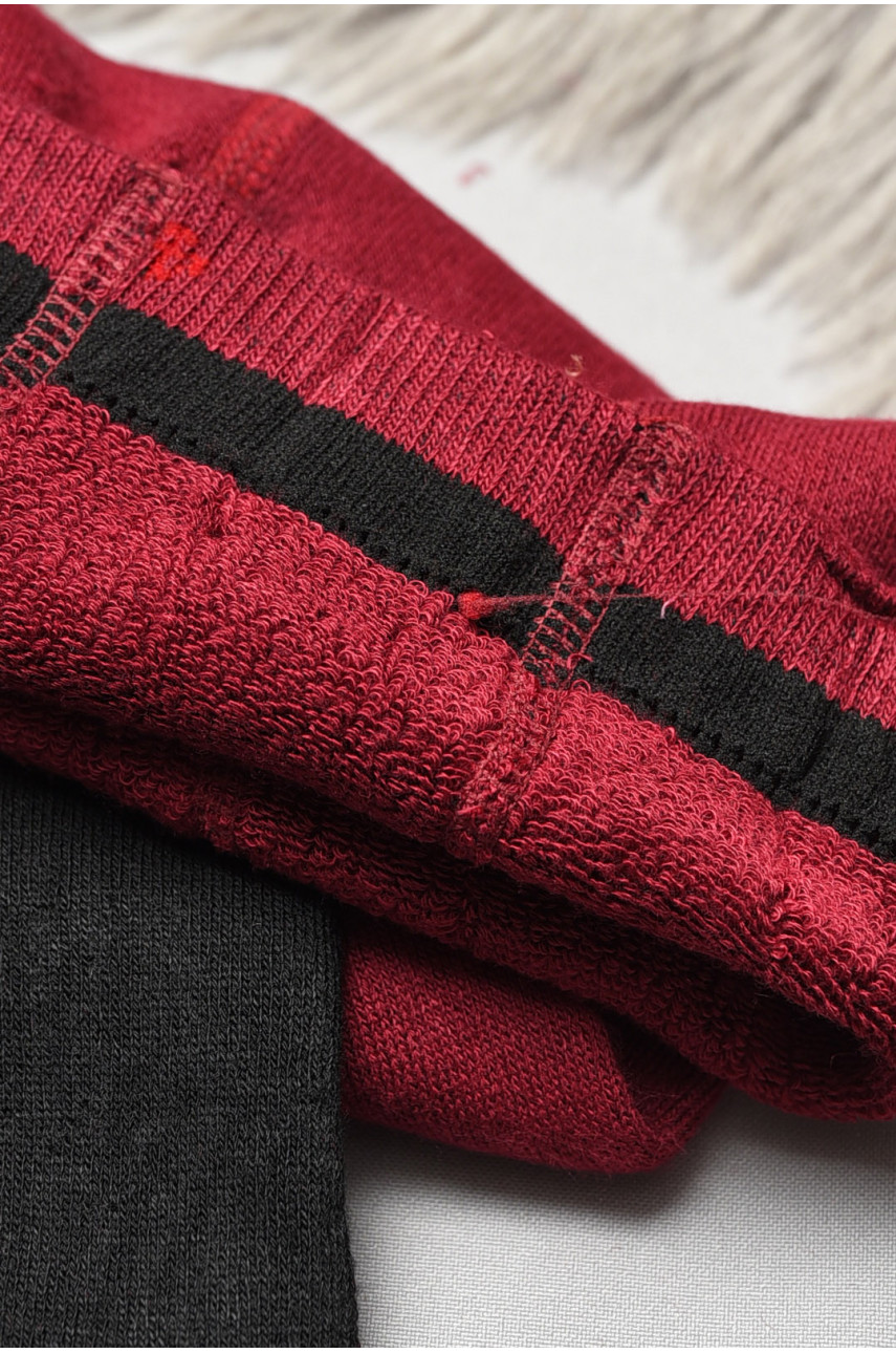 Колготи дитячі махрові для дівчинки чорно-бордового кольору з малюнком К015 191555