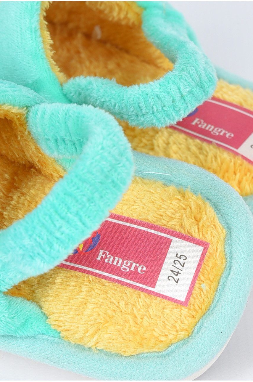 Тапочки детские зеленого цвета с рисунком 1501 191557