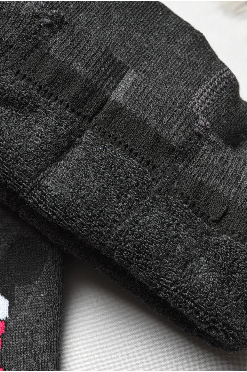 Колготи дитячі махрові для дівчинки темно-сірого кольору з малюнком К015 191560 Колготи дитячі махрові для дівчинки темно-сірого кольору з малюнком К015 191560