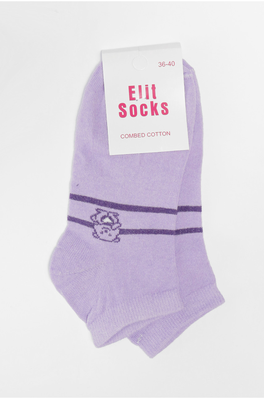 Шкарпетки підліткові бузкового кольору з малюнком 191563 Шкарпетки підліткові бузкового кольору з малюнком 191563