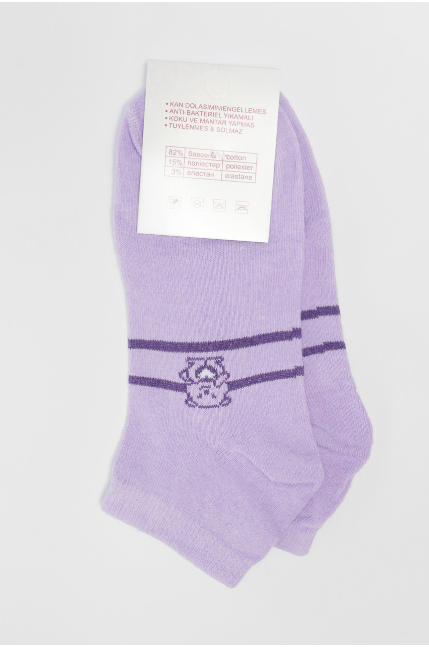 Шкарпетки підліткові бузкового кольору з малюнком 191563 Шкарпетки підліткові бузкового кольору з малюнком 191563