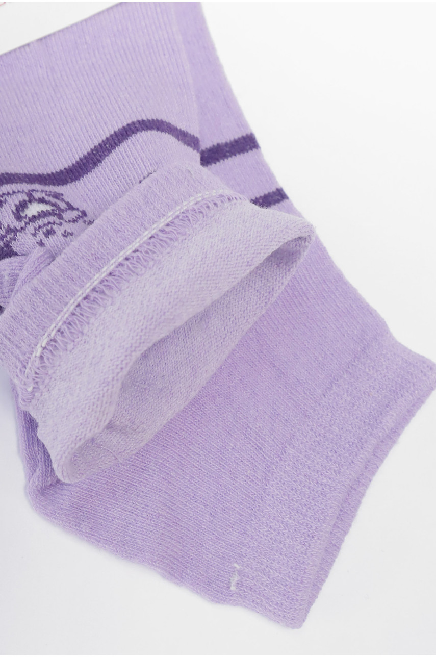 Шкарпетки підліткові бузкового кольору з малюнком 191563 Шкарпетки підліткові бузкового кольору з малюнком 191563